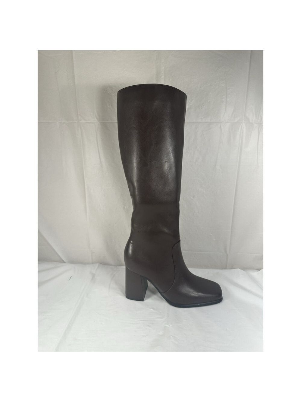 Modatope Knee High Boots Chunky Heel Square Toe Brown Size 6.5 New - Picture 10 of 16